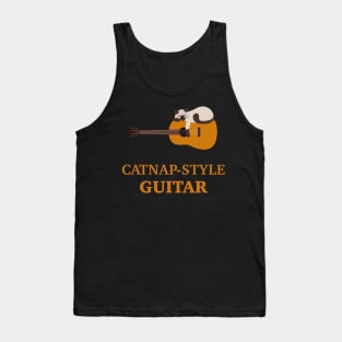 Siamese Cat on Acoustic Guitar | Guitarist Gift Ideas Tank Top